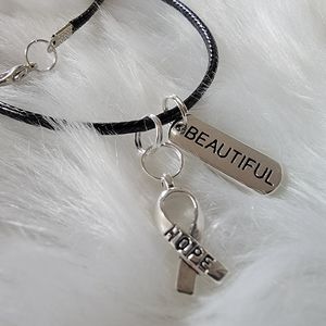 Beautiful and hope charm breast cancer necklace